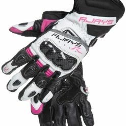 Coupon 😉 Rjays Long White Pink and Black Long Gloves - 👩 Women Specific - Small - Adult - Black/Pink/White ✔️