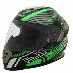 Deals ❤️ Rjays Spartan Superbike White Black Green Helmet 🥰