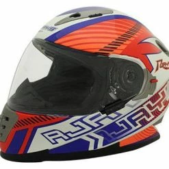 Cheapest 💯 Rjays Spartan Superbike White Red Blue Helmet 💯