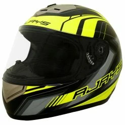 Flash Sale 😉 Rjays Apex II Graphic Matte Black Hi Viz Helmet - Black - Medium - Adult 🎁