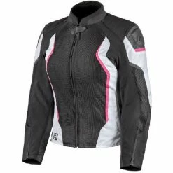 Budget π Rjays Ladies Sector Black White Pink Textile Jacket - π© Women Specific - 8 - Adult - Black/White/Pink π