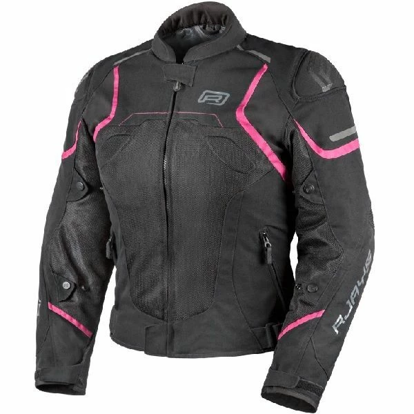 New π₯ Rjays Ladies Pace Airflow Black Pink Textile Jacket - π© Women Specific - 8 - Adult - Black/Pink π₯°