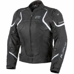 Deals ⌛ Rjays Ladies Pace Airflow Black White Textile Jacket - 👩 Women Specific - 8 - Adult - Black/White 🌟