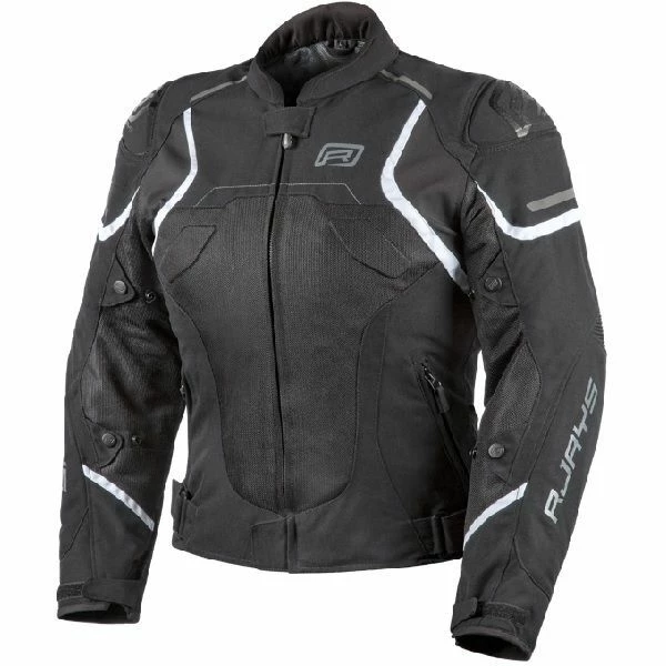 Deals β Rjays Ladies Pace Airflow Black White Textile Jacket - π© Women Specific - 8 - Adult - Black/White π
